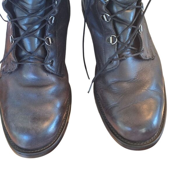 Craddock Terry Combat Grunge Biker Boots Black Leather Punk Emo Mens size 10D - Picture 11 of 16